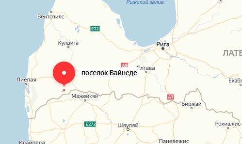 Вайнёде на карте Латвии Вайнёде на карте Латвии